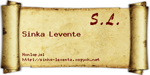Sinka Levente névjegykártya